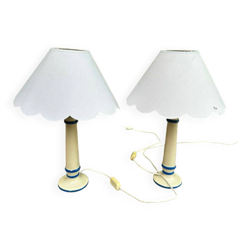 2 vintage ceramic bedside lamps from the 1990s.