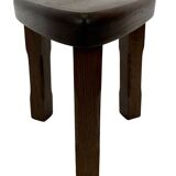Lot de 3 tables d'appoint ou gigognes ovales brutalistes en chêne au design minimaliste des années 1970