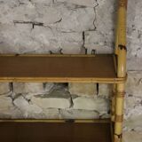 70s rattan wall shelf