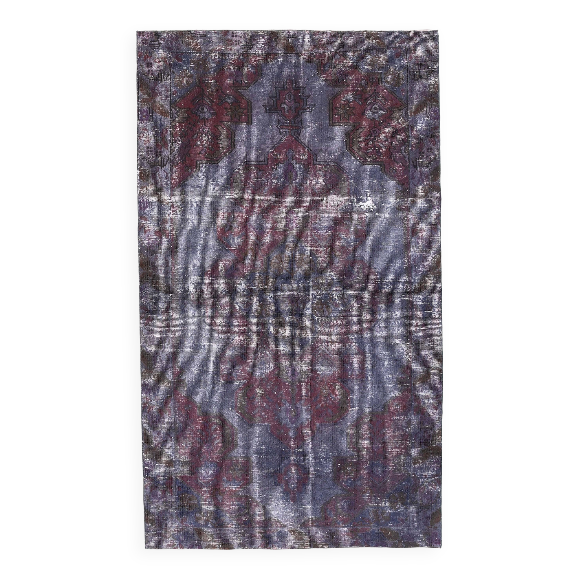 4x7 Burgundy & Blue Oriental Classic Turkish Vintage Rug, 136x230Cm