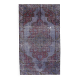 4x7 Burgundy & Blue Oriental Classic Turkish Vintage Rug, 136x230Cm