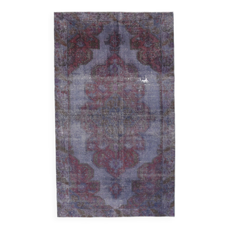 4x7 Burgundy & Blue Oriental Classic Turkish Vintage Rug, 136x230Cm