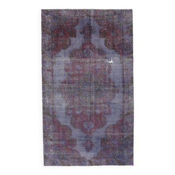 4x7 Burgundy & Blue Oriental Classic Turkish Vintage Rug, 136x230Cm