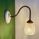Vintage moulded glass tulip swan neck wall light