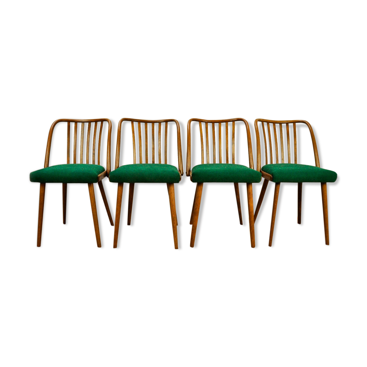Green Dining Chairs by Antonin Suman for Ton, 1960s, Set of 4