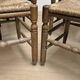 Set of 6 vintage wooden ladder-back dining chairs with woven seats