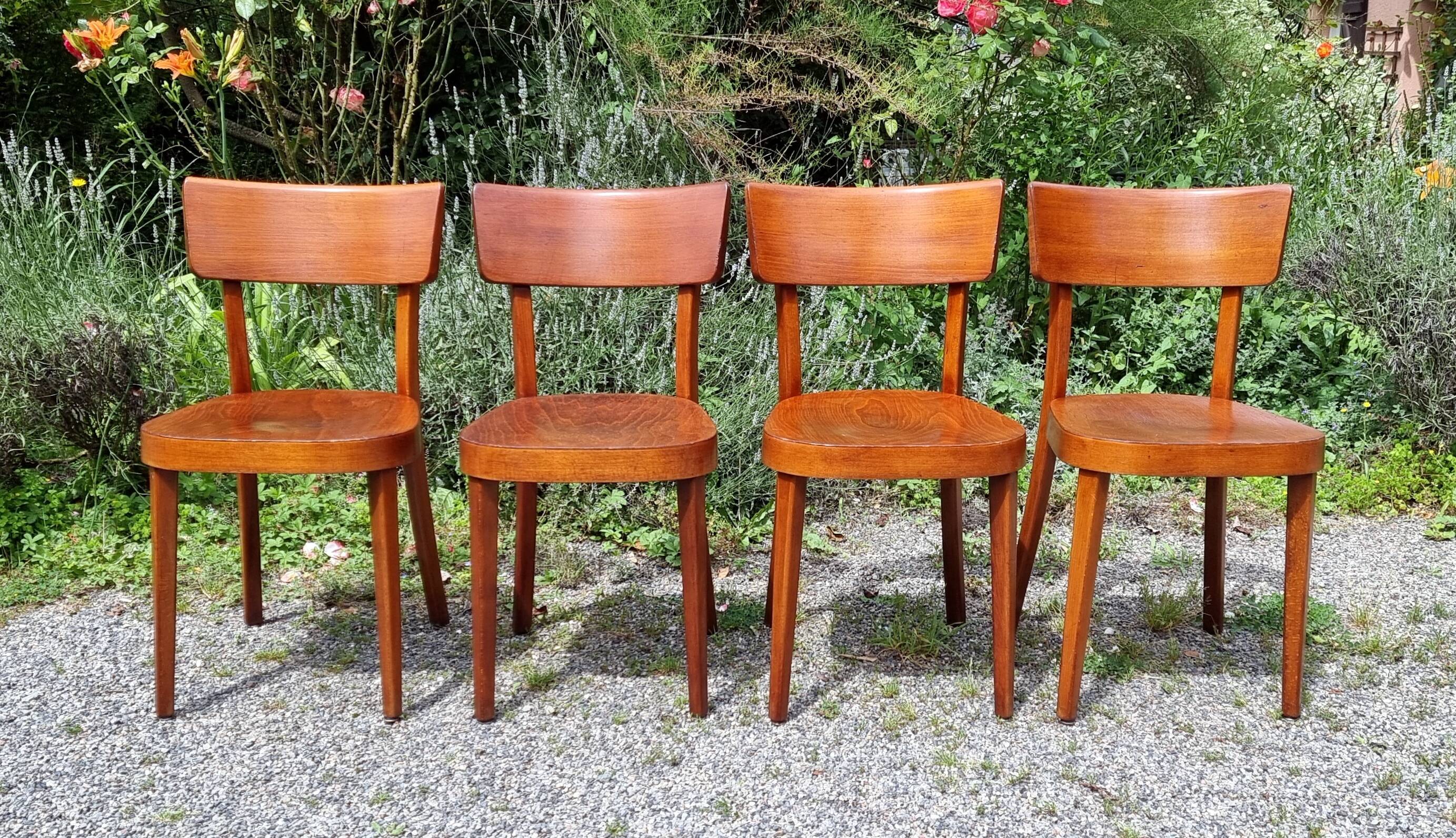 4 "classic" bistro chairs from Horgen-Glarus (Switzerland) 1950s