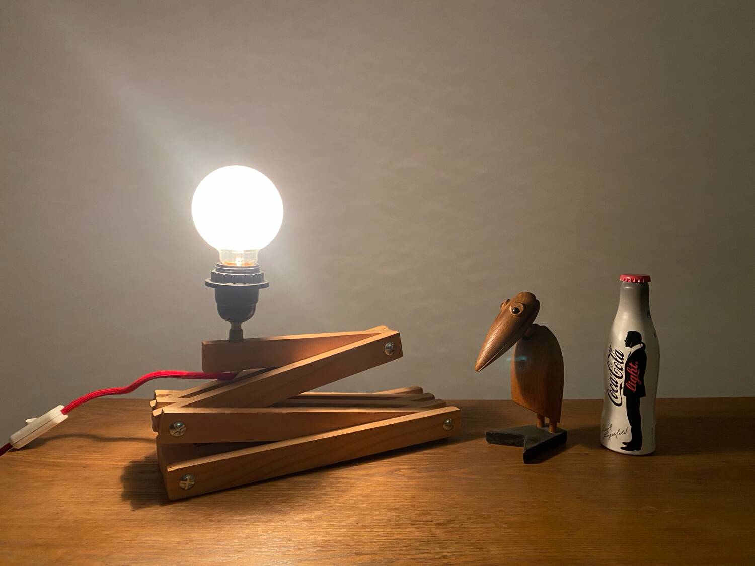 Accordion lamp, vintage Scandinavian design from the 90s, modernist design.