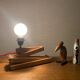 Accordion lamp, vintage Scandinavian design from the 90s, modernist design.