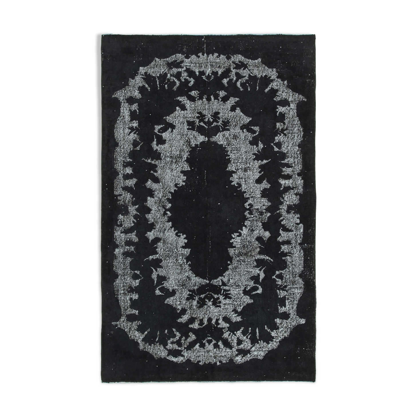 Hand-knotted rustic anatolian 1980s 170 cm x 276 cm black rug