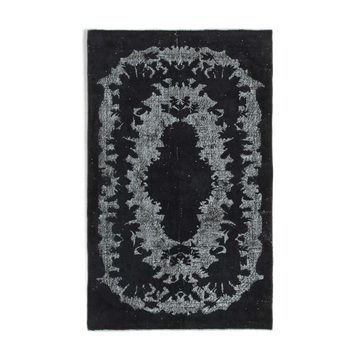 Hand-knotted rustic anatolian 1980s 170 cm x 276 cm black rug