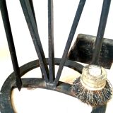 Forged iron chimney necessities circa 1950