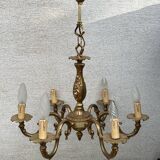Lustre laiton à 6 branches style Louis XV