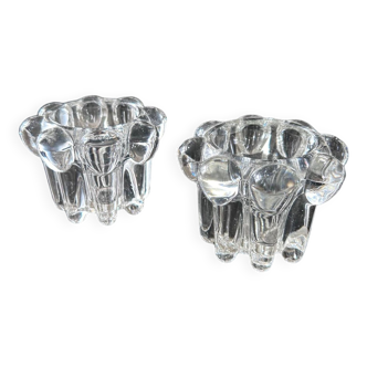 pair of crystal candle holders