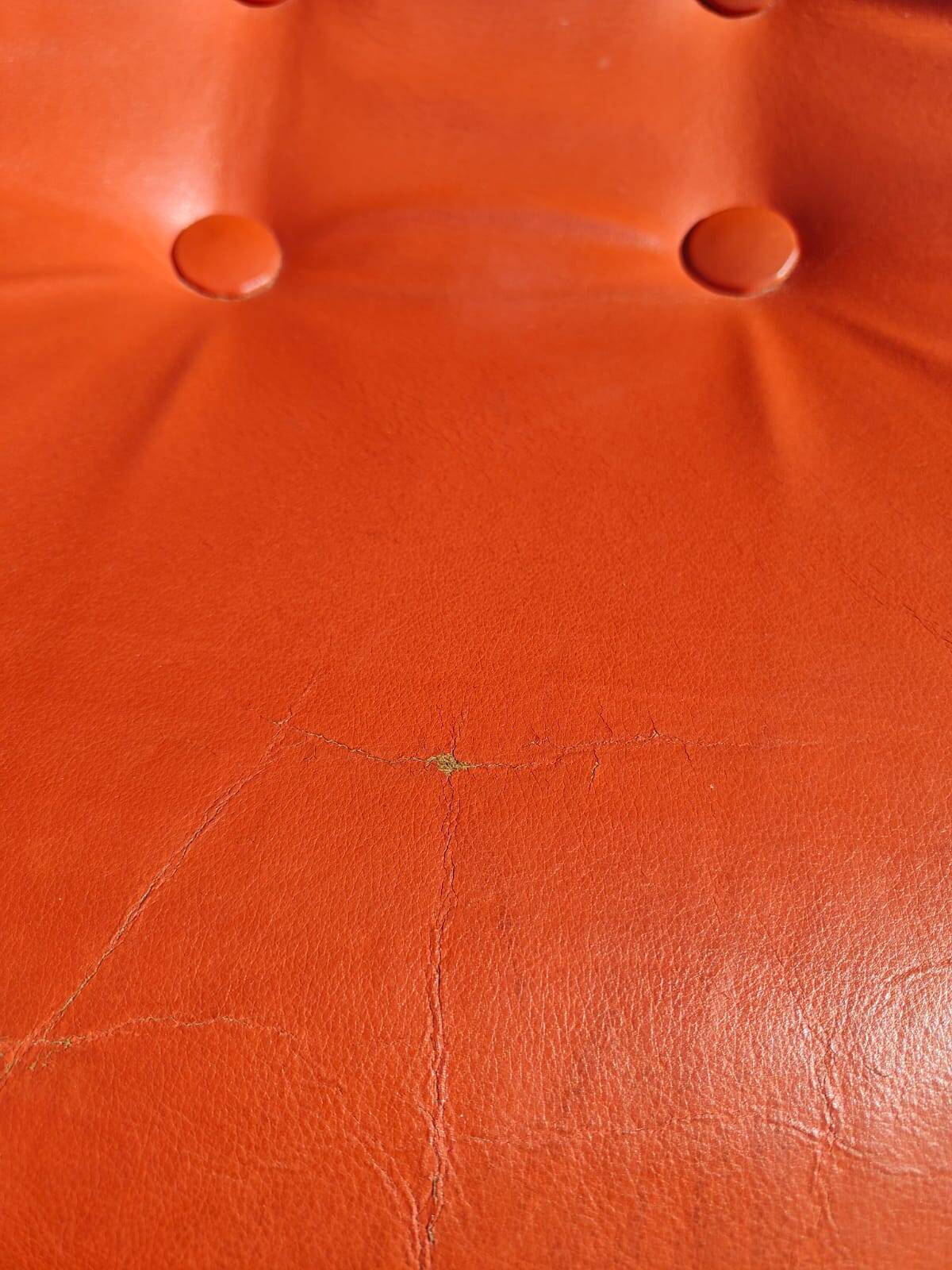 Pair of Luigi Colani armchairs - 9900 Easy Chair - orange leather - vintage -