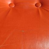 Pair of Luigi Colani armchairs - 9900 Easy Chair - orange leather - vintage -