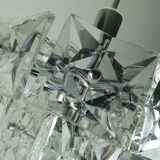 elegant 2-tier kinkeldey mid century PENDANT LIGHT crystal glass and chrome