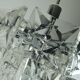 elegant 2-tier kinkeldey mid century PENDANT LIGHT crystal glass and chrome