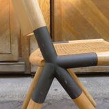 Scandinavian chairs with metal brace