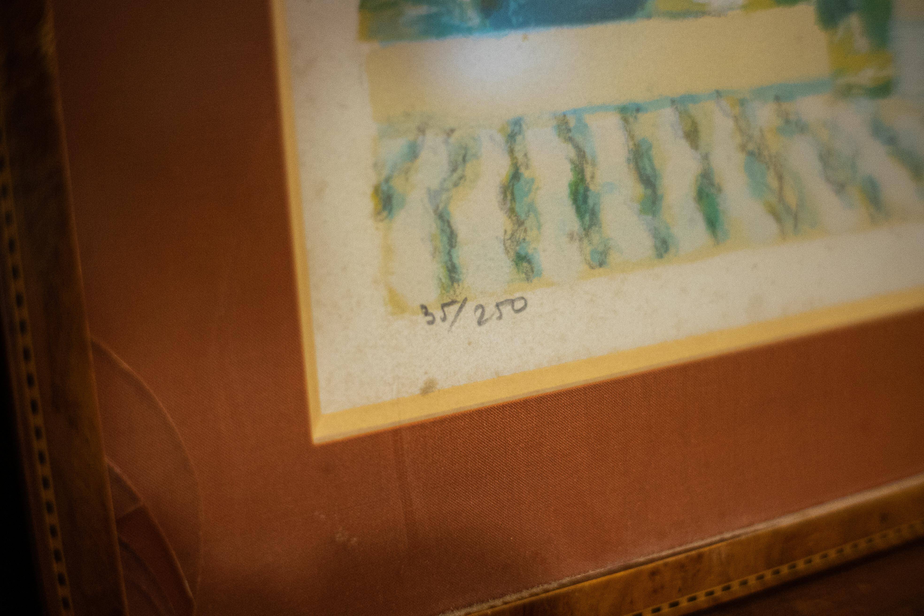 superb lithograph by Roger Muhl Landscape II signed and framed