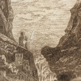 Old drawing, moustiers sainte marie