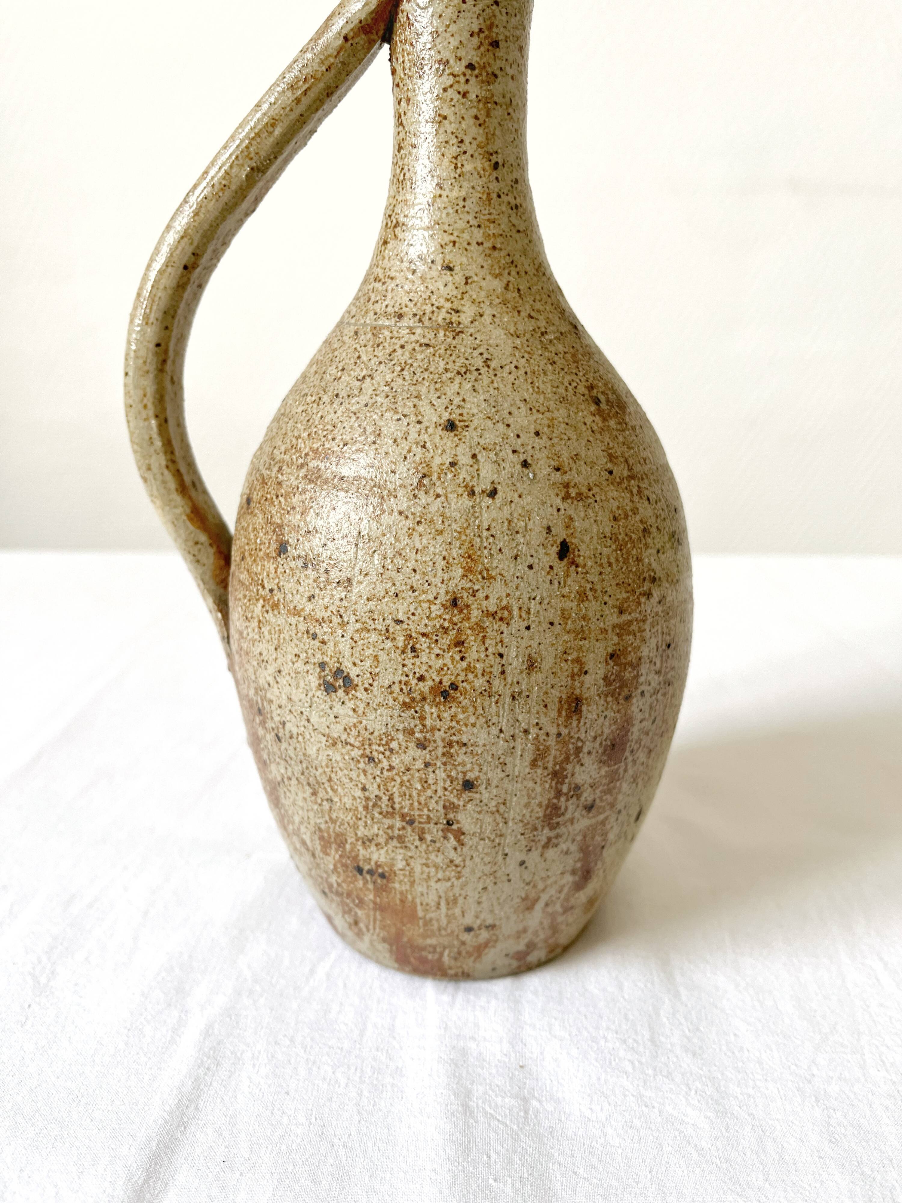 Vase carafe en grès pyrité vintage