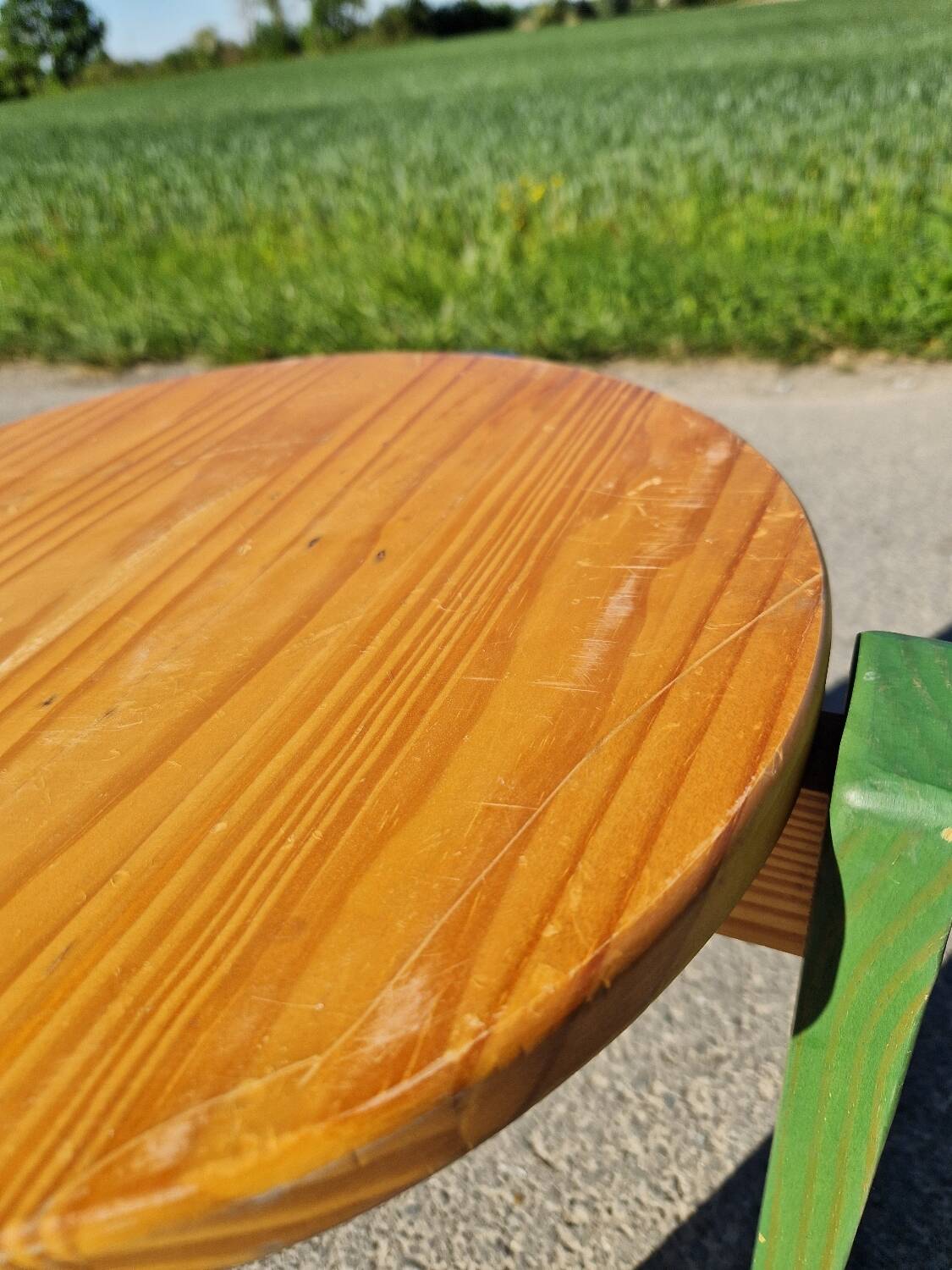 Set of 3 stackable pine stools