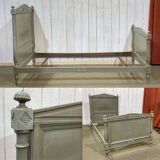 Lit de style Louis XVI début XXème en bois peint