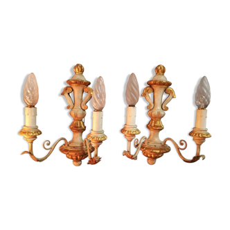 Pair of patinated wood