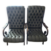 2 Chesterfield armchairs