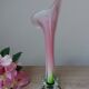 Vintage coloured blown glass vase in the shape of a calla lily.