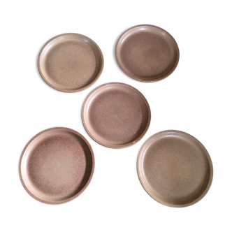 Series of 5 stoneware plates