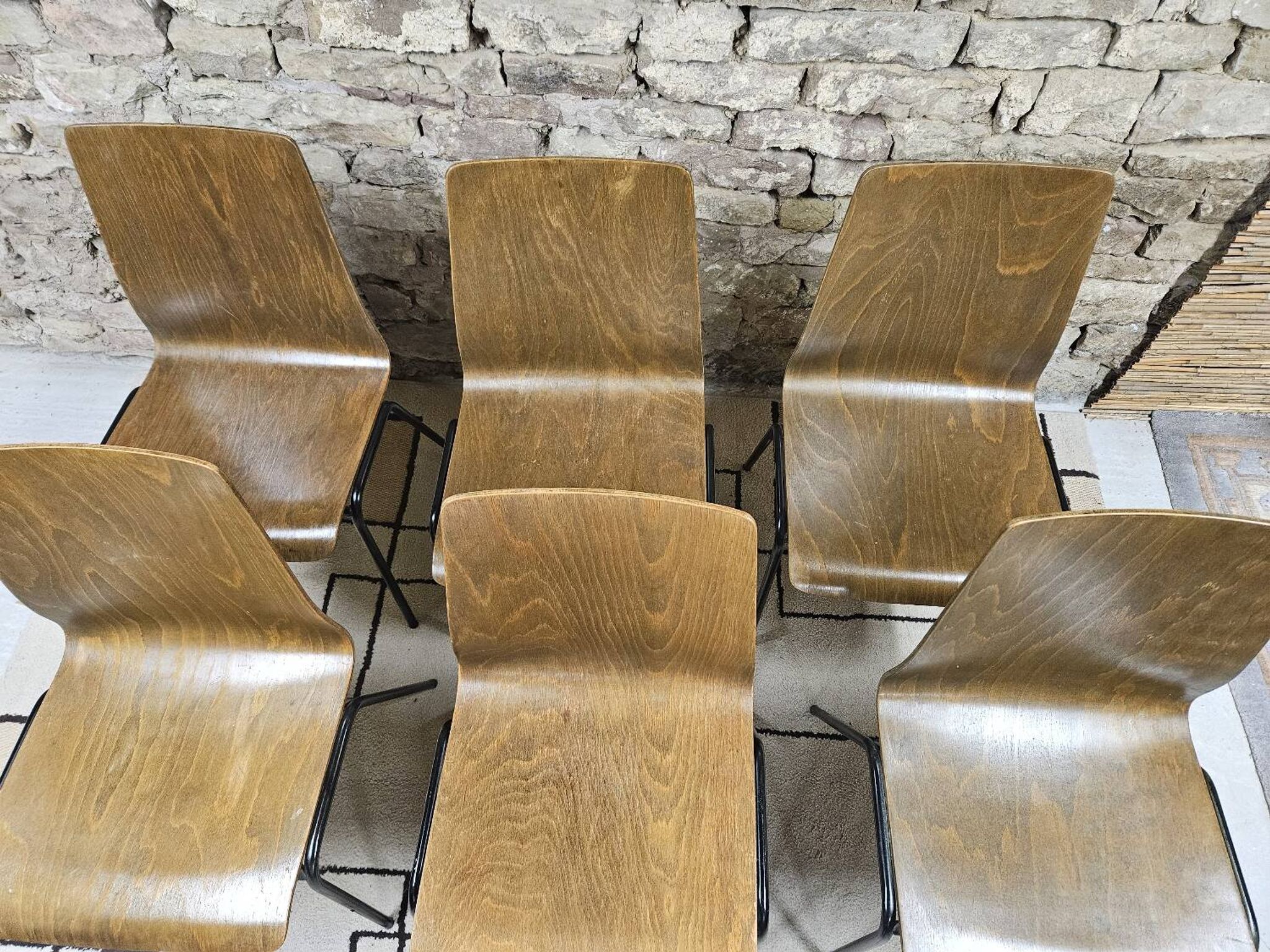 6 chaises Hiller empilable 1970