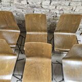 Lot of 6 Hiller stackable chairs 1970