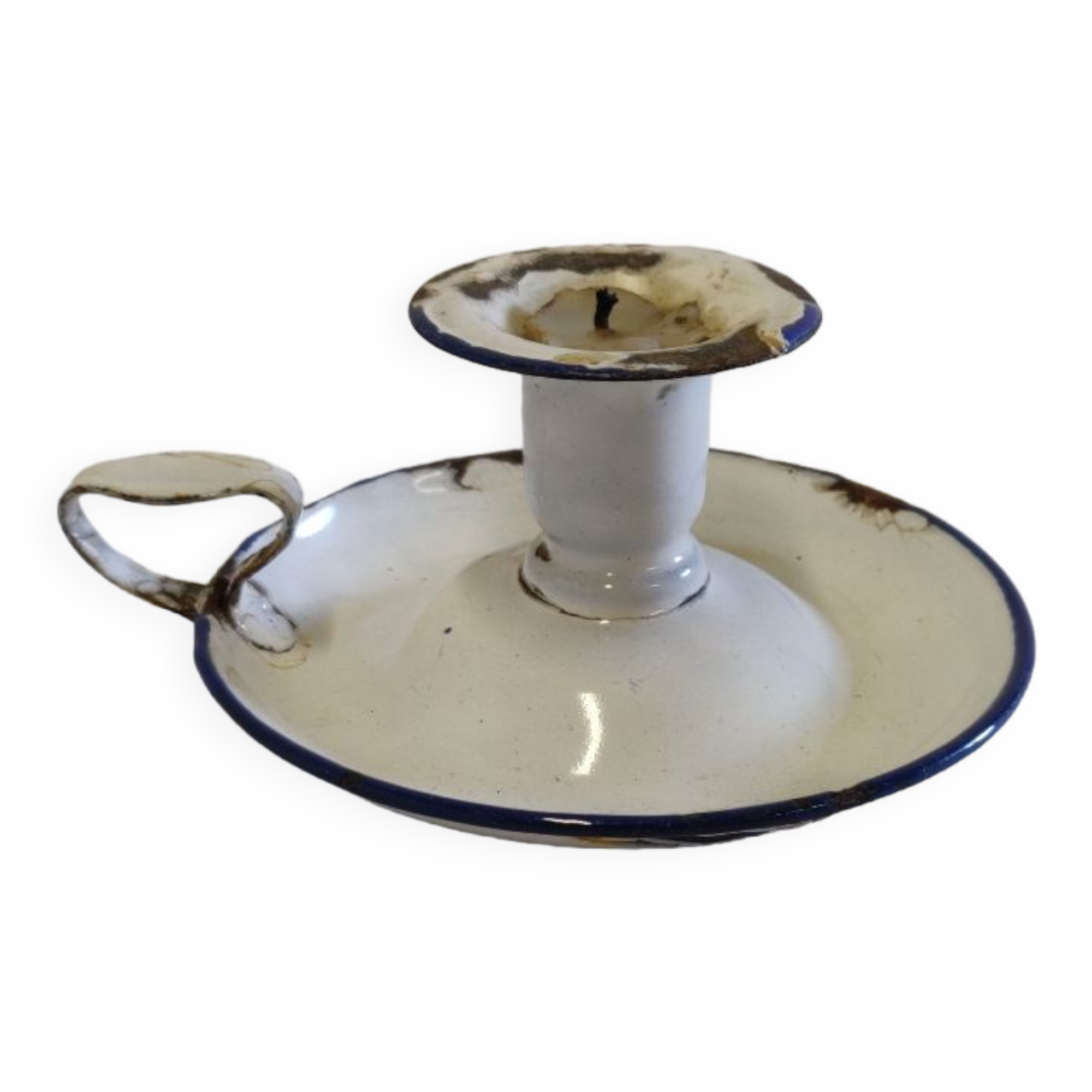 Cellar rat in old enamelled sheet metal