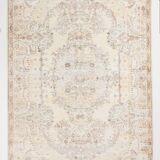 Distressed beige classic carpet 282x193cm