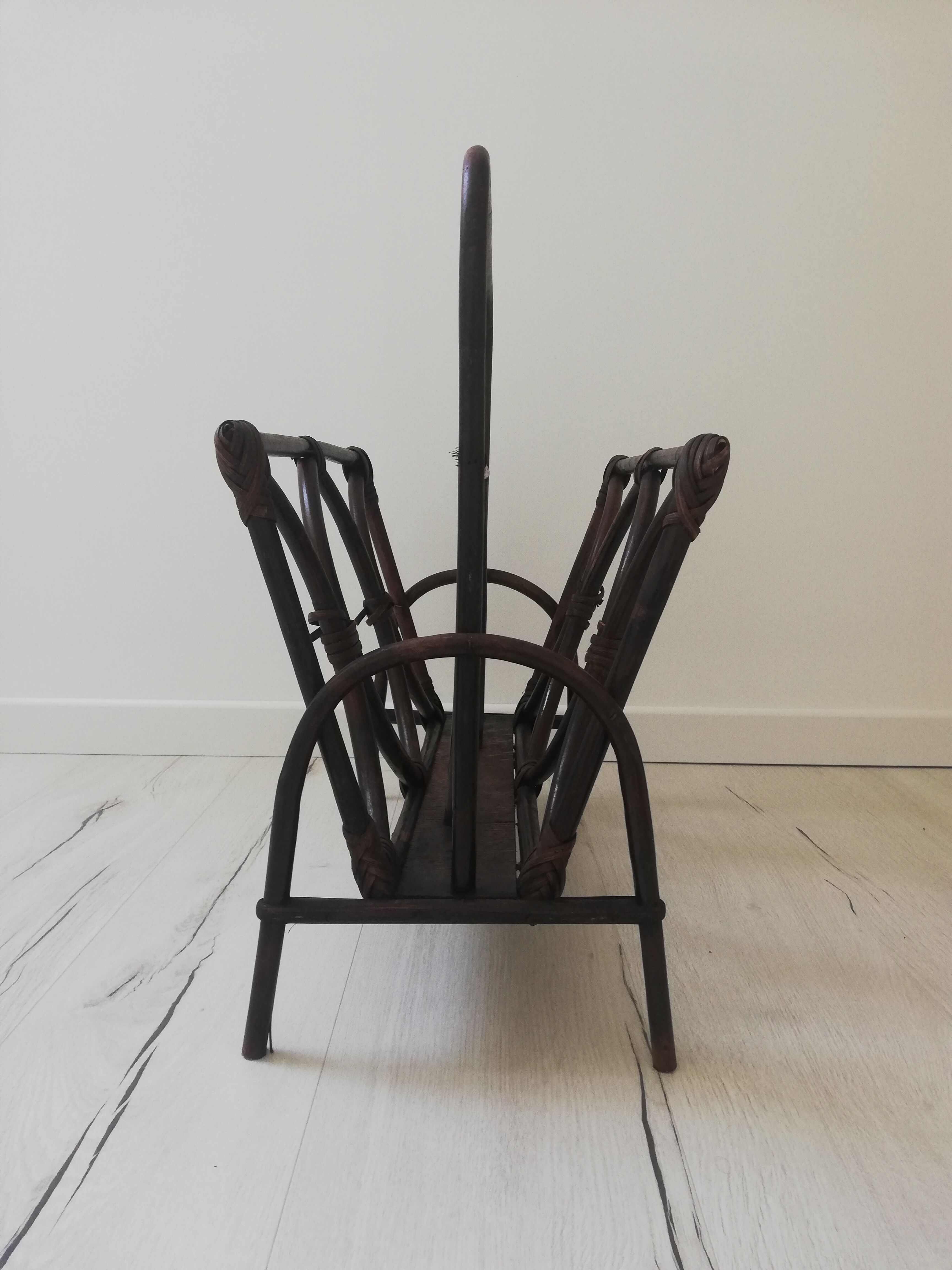 Rattan magazine holder