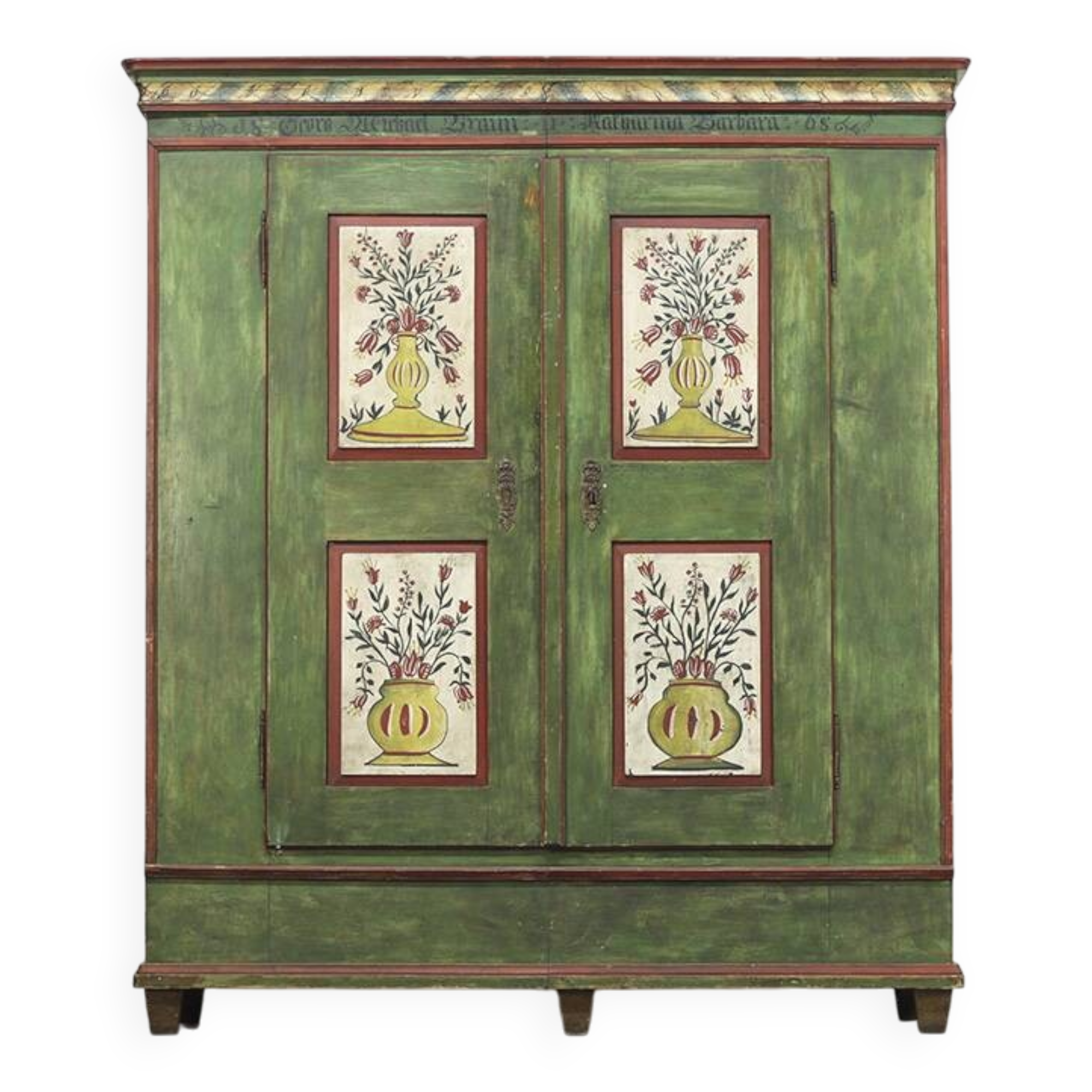 Cabinet de mariée peint d'art populaire, 1868