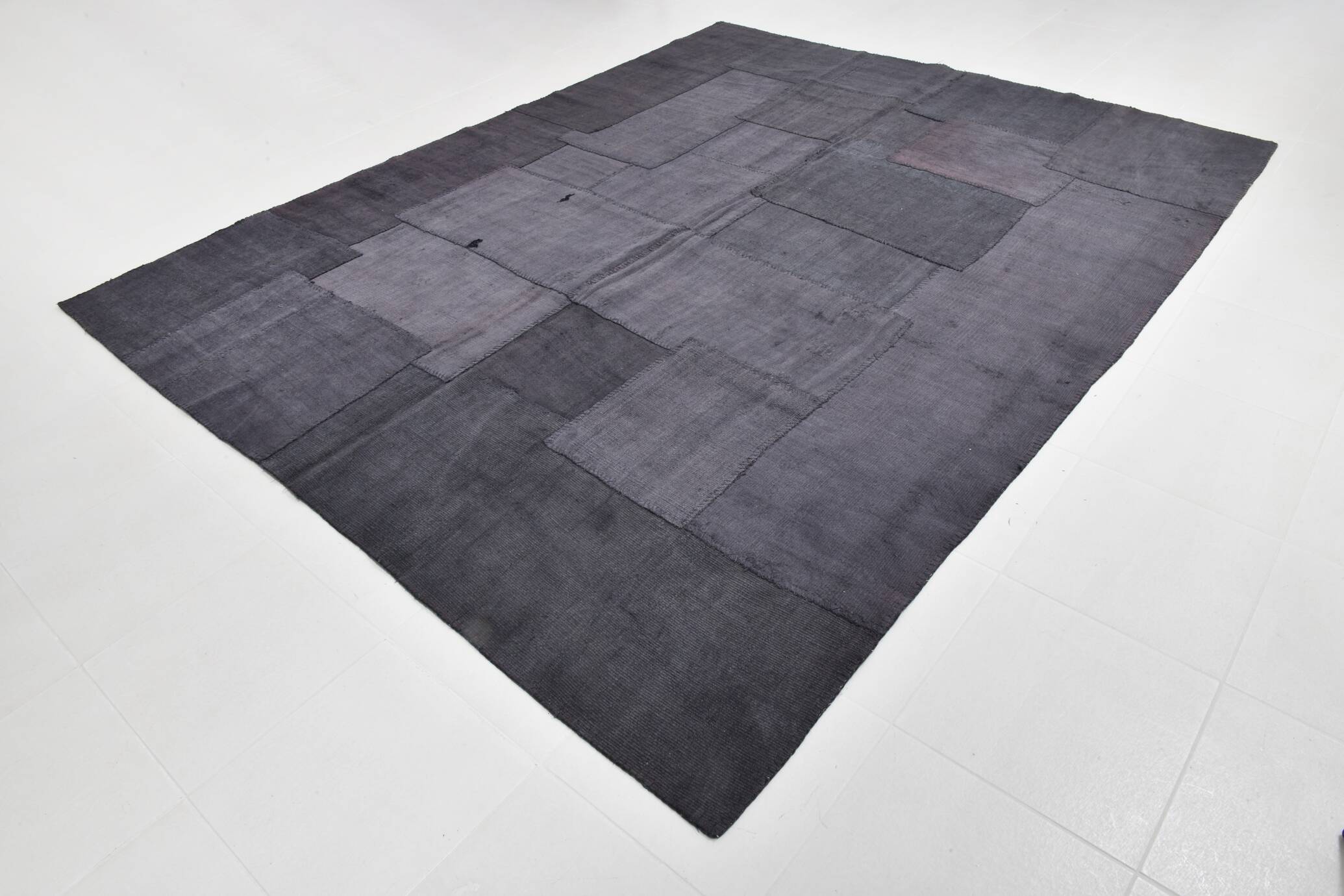Tapis Kilim vintage surdimensionné gris cendré 8x10, 245x306 cm