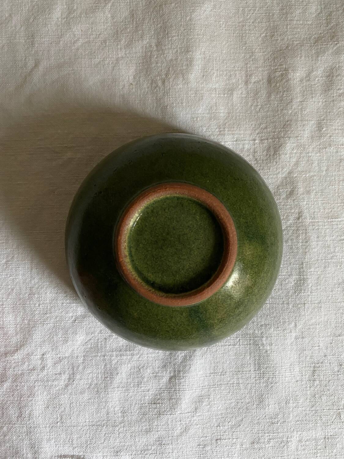 Green glazed terracotta bowl