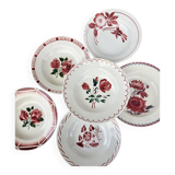 Mismatched vintage dinner plates x6