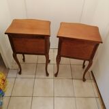 Pair of old wooden bedsides