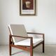 Paire de fauteuils 519 Hans Olsen teck et rotin