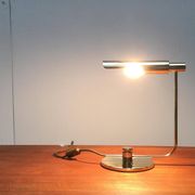 Mid-century minimalist brass table lamp by Rosemarie & Rico Baltensweiler for Baltensweiler.