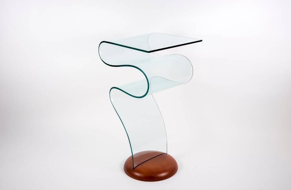 Thermoformed Glass Table in the style of Fontana Arte