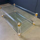 Vintage lucite and brass coffee table, 1970s