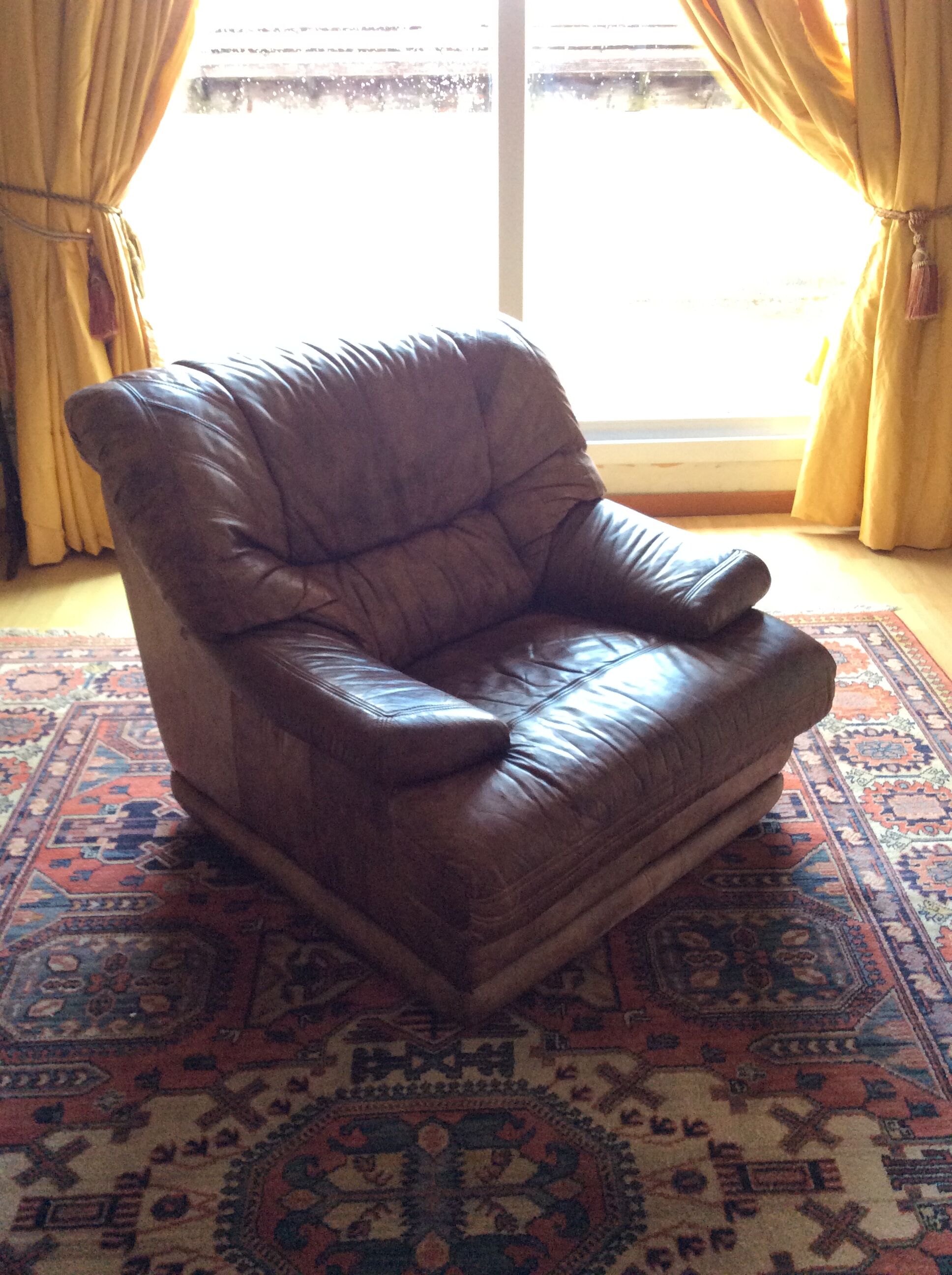 Vintage brown leather armchair