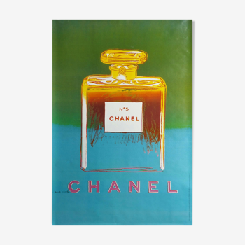 Affiche Chanel N°5 par Andy Warhol 1997 entoilée blue green