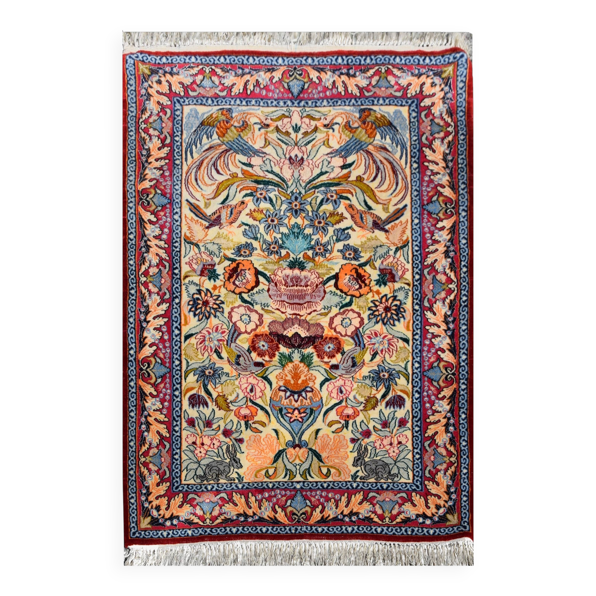 Oriental Rug Iran Isfahan 0.74X 1.08 M - Wool and Silk