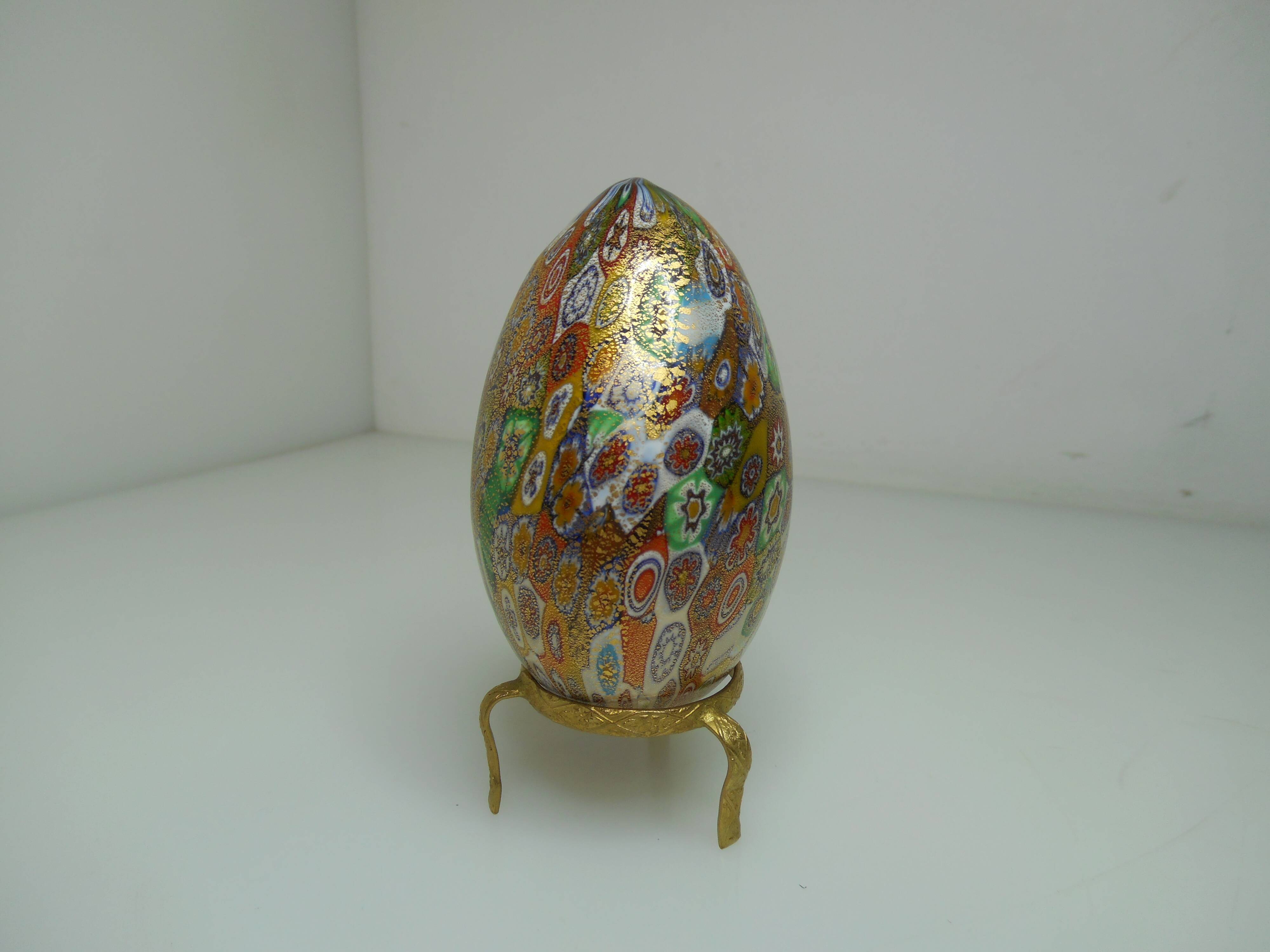 Egg Murano gold leaf Millefiori paper press